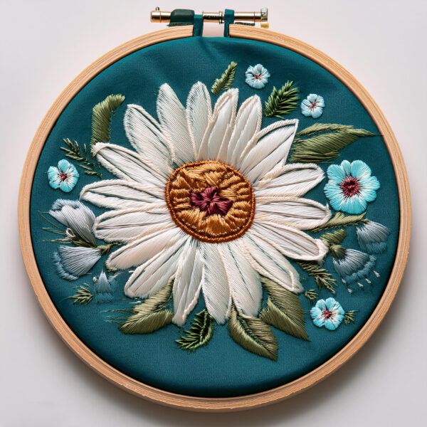 white daisy hand embroidery pattern, white pattern, hand embroidery, hand embroidery pdf