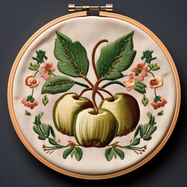 apple blossom embroidery design hand embroidery pattern, apple pattern, hand embroidery, hand embroidery pdf