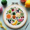 bash of fruits hand embroidery pattern, bash pattern, hand embroidery, hand embroidery pdf