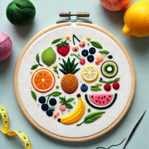 bash of fruits hand embroidery pattern, bash pattern, hand embroidery, hand embroidery pdf