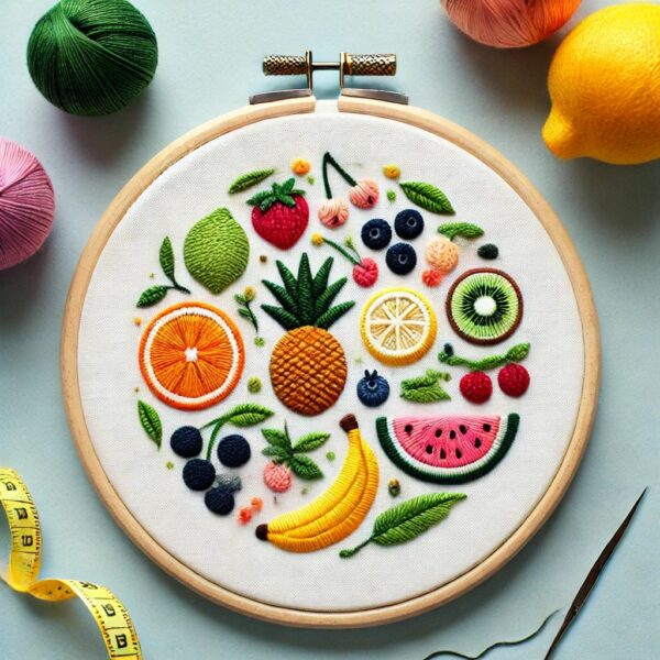 bash of fruits hand embroidery pattern, bash pattern, hand embroidery, hand embroidery pdf