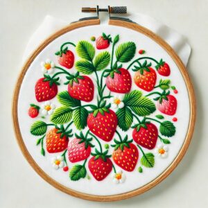 strawberry hand embroidery pattern, strawberry pattern, hand embroidery, hand embroidery pdf