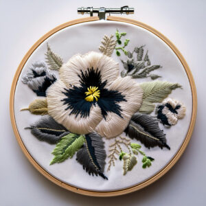 monochrome elegance hand embroidery pattern, monochrome pattern, hand embroidery, hand embroidery pdf