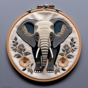 majestic elephant hand embroidery pattern, majestic pattern, hand embroidery, hand embroidery pdf