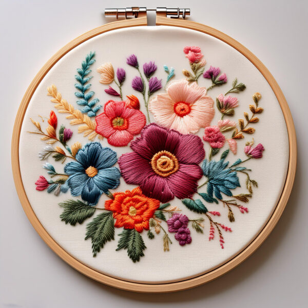 vibrant garden bouque hand embroidery pattern, vibrant pattern, hand embroidery, hand embroidery pdf