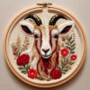 charming goat hand embroidery pattern, charming pattern, hand embroidery, hand embroidery pdf