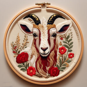 charming goat hand embroidery pattern, charming pattern, hand embroidery, hand embroidery pdf