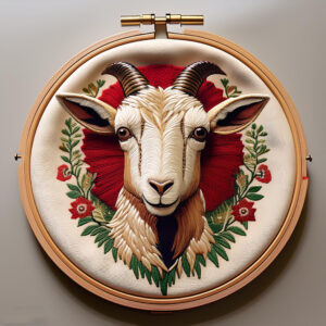 majestic goat hand embroidery pattern, majestic pattern, hand embroidery, hand embroidery pdf