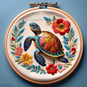 ocean jewel turtle hand embroidery pattern, ocean pattern, hand embroidery, hand embroidery pdf