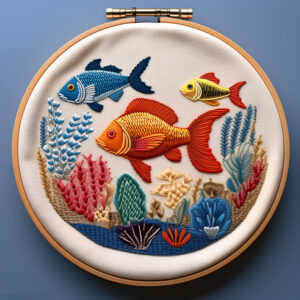 ocean wonders hand embroidery pattern, ocean pattern, hand embroidery, hand embroidery pdf