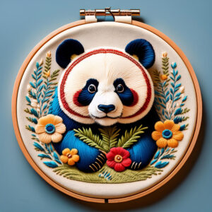 panda hand embroidery pattern, panda pattern, hand embroidery, hand embroidery pdf