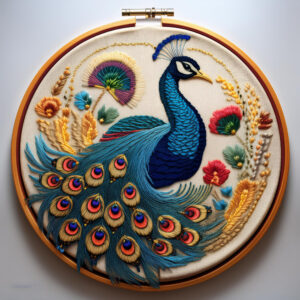 peacock hand embroidery pattern, peacock pattern, hand embroidery, hand embroidery pdf