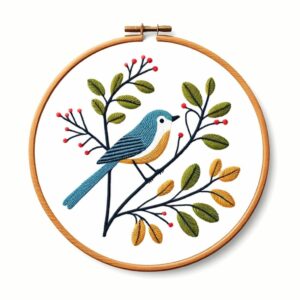 bird on a branch hand embroidery pattern, bird pattern, hand embroidery, hand embroidery pdf