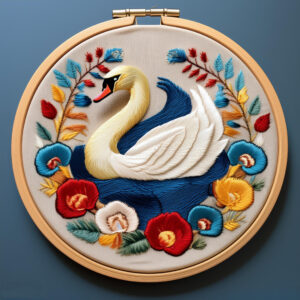serene swan hand embroidery pattern, serene pattern, hand embroidery, hand embroidery pdf