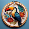tropical toucan tapestry hand embroidery pattern, tropical pattern, hand embroidery, hand embroidery pdf