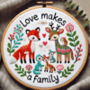 love makes family pattern hand embroidery pattern, love pattern, hand embroidery, hand embroidery pdf