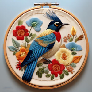 colorful bird hand embroidery pattern, colorful pattern, hand embroidery, hand embroidery pdf