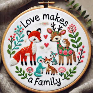 love makes family pattern hand embroidery pattern, love pattern, hand embroidery, hand embroidery pdf