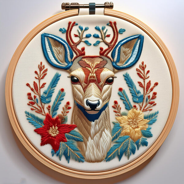 deer embroidery hand embroidery pattern, deer pattern, hand embroidery, hand embroidery pdf