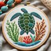 turtle hand embroidery pattern, turtle pattern, hand embroidery, hand embroidery pdf