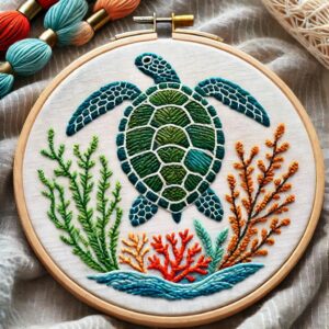 turtle hand embroidery pattern, turtle pattern, hand embroidery, hand embroidery pdf