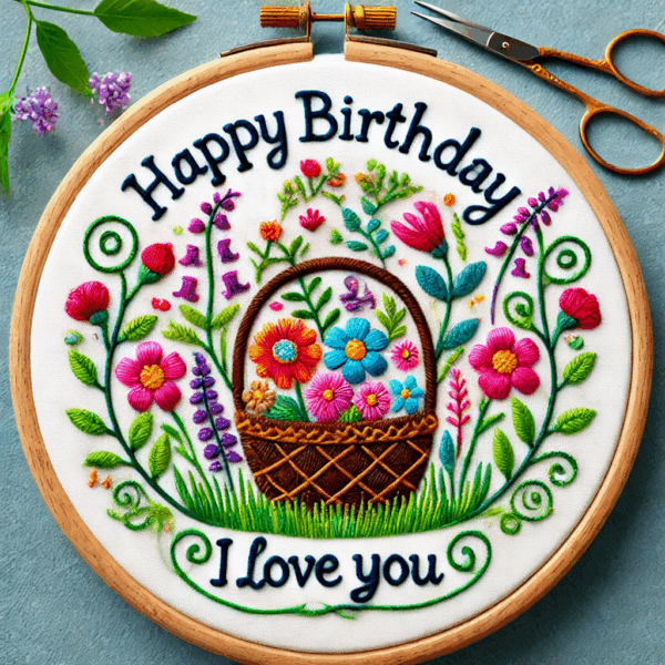 vase i love you hand embroidery pattern, vase pattern, hand embroidery, hand embroidery pdf