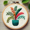 teal pot hand embroidery pattern, teal pattern, hand embroidery, hand embroidery pdf