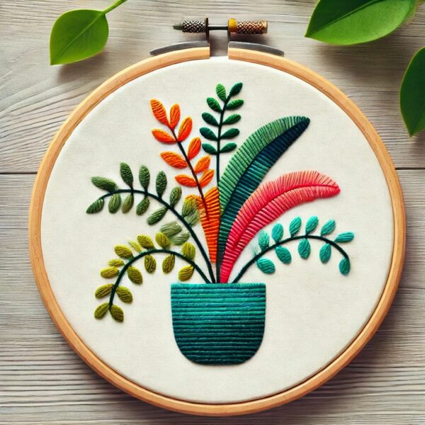 teal pot hand embroidery pattern, teal pattern, hand embroidery, hand embroidery pdf