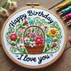 basket of flowers hand embroidery pattern, basket pattern, hand embroidery, hand embroidery pdf