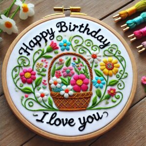 basket of flowers hand embroidery pattern, basket pattern, hand embroidery, hand embroidery pdf