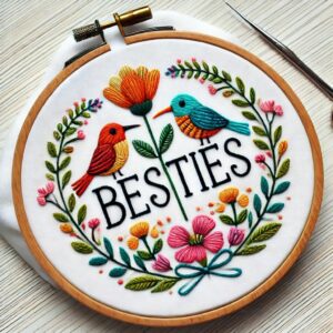 besties pattern hand embroidery pattern, besties pattern, hand embroidery, hand embroidery pdf