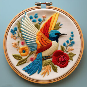colorful flight hand embroidery pattern, colorful pattern, hand embroidery, hand embroidery pdf