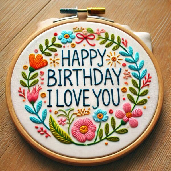 happy birthday i love you hand embroidery pattern, happy pattern, hand embroidery, hand embroidery pdf