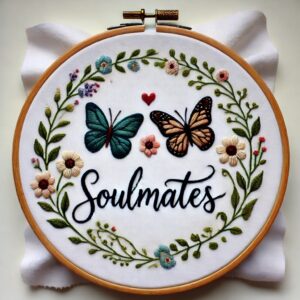 soulmates batterflies hand embroidery pattern, soulmates pattern, hand embroidery, hand embroidery pdf