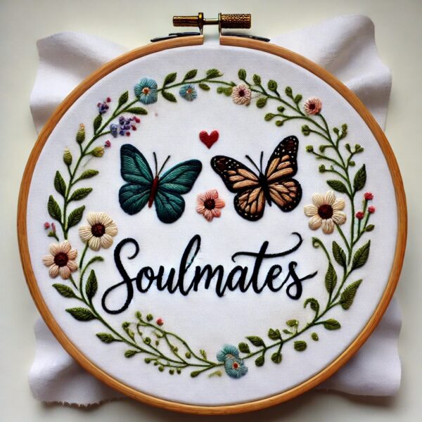 soulmates batterflies hand embroidery pattern, soulmates pattern, hand embroidery, hand embroidery pdf