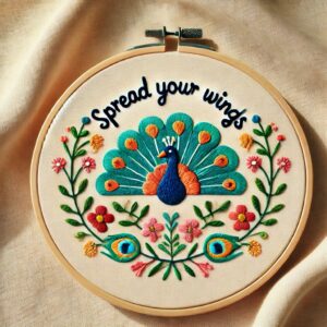 spread your wings quack hand embroidery pattern, spread pattern, hand embroidery, hand embroidery pdf