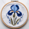 blue iris flower hand embroidery pattern, blue pattern, hand embroidery, hand embroidery pdf