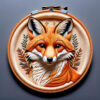 elegant fox hand embroidery pattern, elegant pattern, hand embroidery, hand embroidery pdf