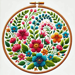 vibrant floral 2 hand embroidery pattern, vibrant pattern, hand embroidery, hand embroidery pdf