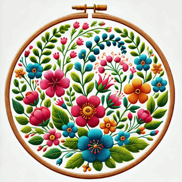 vibrant floral 2 hand embroidery pattern, vibrant pattern, hand embroidery, hand embroidery pdf