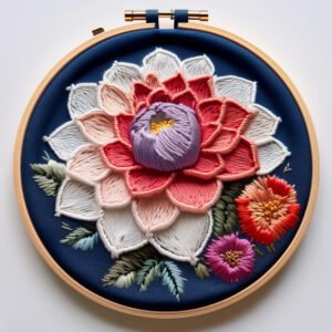 layered flower with petals in shades hand embroidery pattern, layered pattern, hand embroidery, hand embroidery pdf