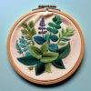 vivid leaf embroidery bouquet hand embroidery pattern, vivid pattern, hand embroidery, hand embroidery pdf