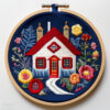 cottage serenity in bloom hand embroidery pattern, cottage pattern, hand embroidery, hand embroidery pdf