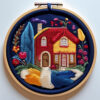 cozy cottage hand embroidery pattern, cozy pattern, hand embroidery, hand embroidery pdf