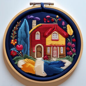 cozy cottage hand embroidery pattern, cozy pattern, hand embroidery, hand embroidery pdf