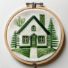 forest cottage embroidery design hand embroidery pattern, forest pattern, hand embroidery, hand embroidery pdf