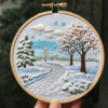 snowy path embroidery hand embroidery pattern, snowy path pattern, hand embroidery, hand embroidery pdf