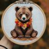 autumn bear embroidery hand embroidery pattern, autumn bear pattern, hand embroidery, hand embroidery pdf