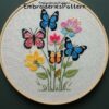 butterfly and floral embroidery hand embroidery pattern, butterfly and floral pattern, hand embroidery, hand embroidery pdf