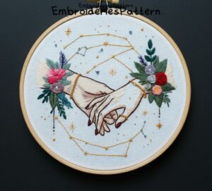 celestial handshake embroidery hand embroidery pattern, celestial handshake pattern, hand embroidery, hand embroidery pdf
